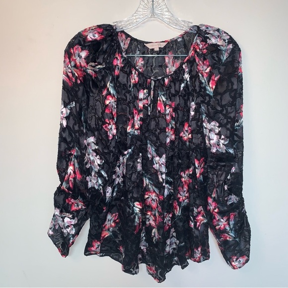 Rebecca Taylor Silk Blend Noah Flowered Blouse 6 - Picture 4 of 12